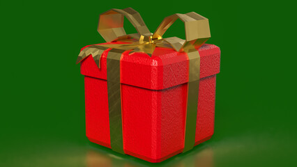The RED gift box for celebration or holiday concept  3d rendering.