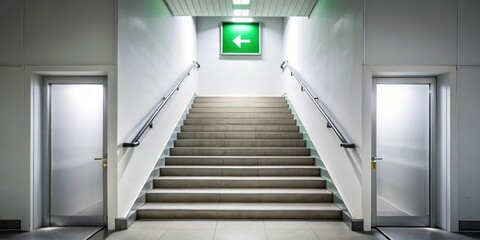 Emergency Exit Stairway, access stairway, emergency exit, staircase, safety exit