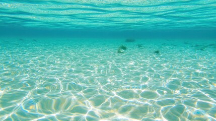 Fototapeta premium Tranquil Underwater Scene with Clear Water and Gentle Light Reflections