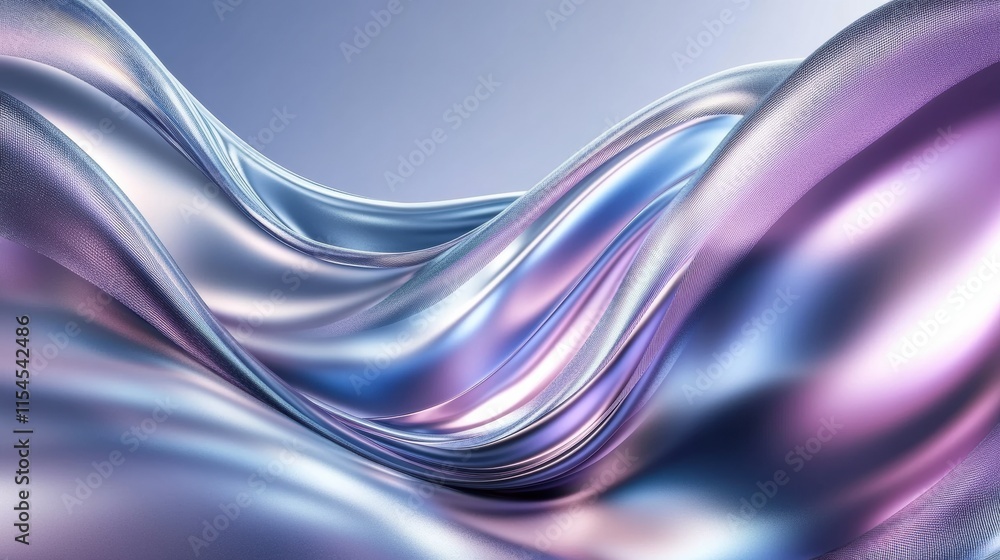 Fototapete Dynamic flow of colorful abstract 3D shapes creating a mesmerizing visual experience in soft lighting. Generative AI