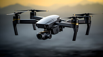 High-Performance DD Drone with Advanced Imaging Capabilities Set Against a Technological Background