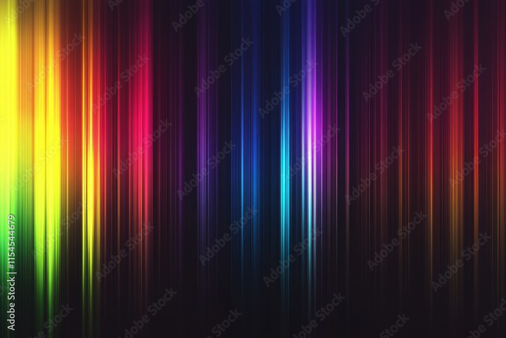Aufkleber Colorful light streaks create an abstract backdrop with vibrant hues and smooth transitions during nighttime illumination. Generative AI