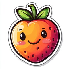 Obraz premium A cartoon strawberry with a smiling face