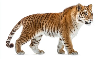Obraz premium Majestic Siberian Tiger in Profile: A Stunning Wildlife Image