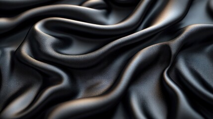 Obraz premium Draped dark gray silk fabric.