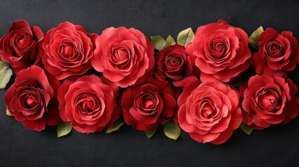 Obraz premium Valentine's Day or Wedding Background with Beautiful Roses. Concept for a romantic party invitation or love message. Premium and luxurious Ai-Generative.