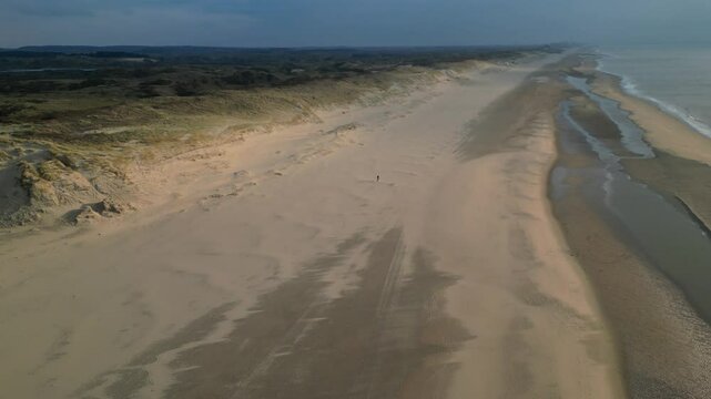 Aerial view of the coastal landscape near Bloemendaal aan Zee, North Holland, The Netherlands