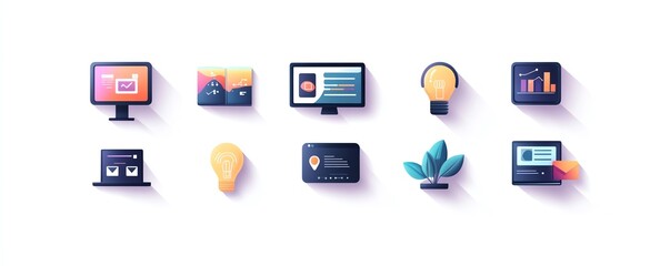 A digital screen showcasing elearning icons, global connectivity, virtual classroom symbols, online education, and knowledge sharing, glowing modern interface, photorealistic style