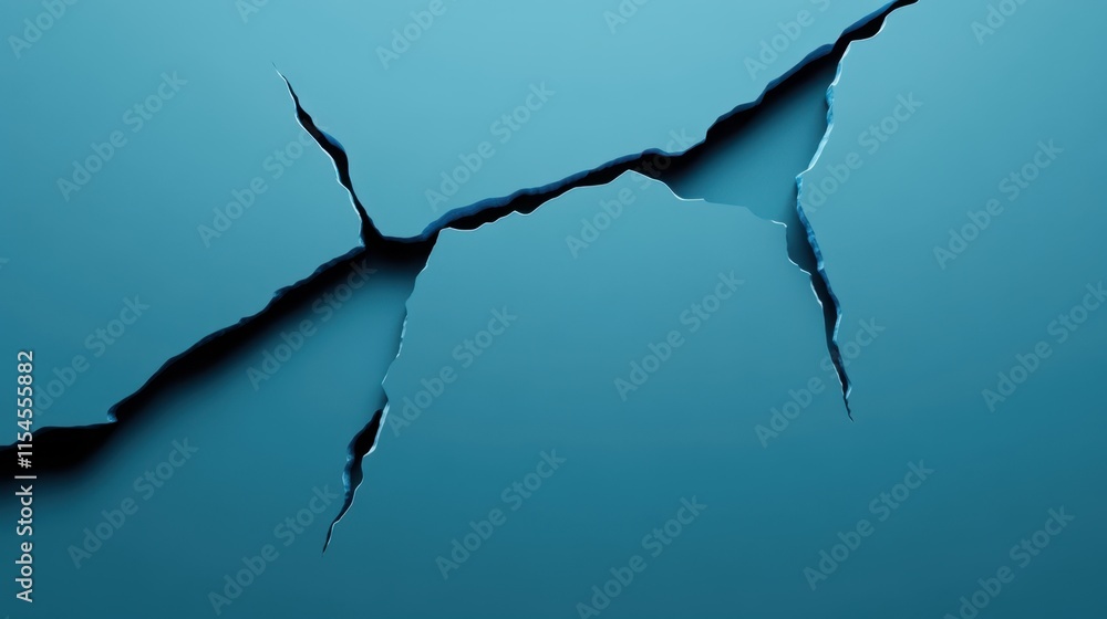 Poster cracked blue surface detail with textured lines and irregular patterns