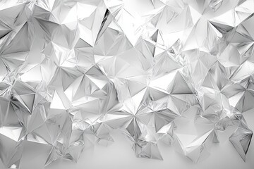Abstract White Crystallized Geometric Structure Background Design