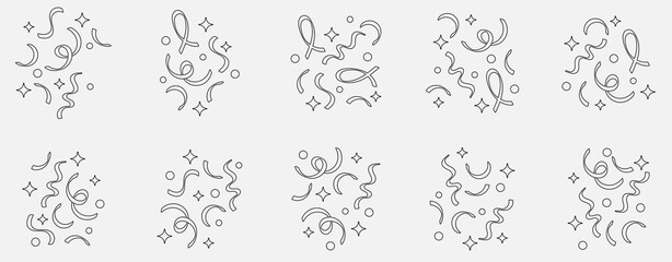 New Year Confetti Outline