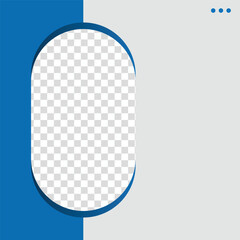 Twibbon blue and white oval design template