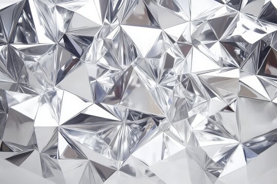 Abstract Silver Geometric Facets Modern Art Background Wallpaper Design