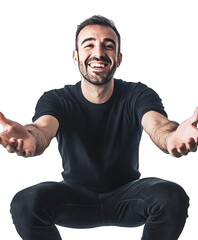 Squatting Happy Man Pose