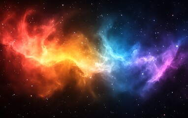 Colorful nebula in space with stars.