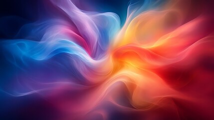 Obraz premium Abstract swirling vibrant colors, blue, orange, and pink hues.