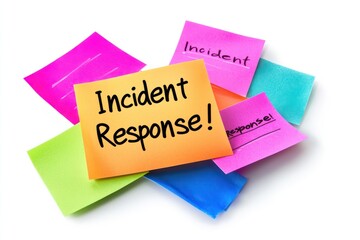 Incident Response Sticky Notes Sticky notes with the phrase "Incident Response!" isolated on a white background, symbolizing readiness and quick action.