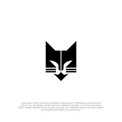 Fototapeta premium Elegant and sleek cat head logo, capturing grace and simplicity for a refined and memorable brand identity