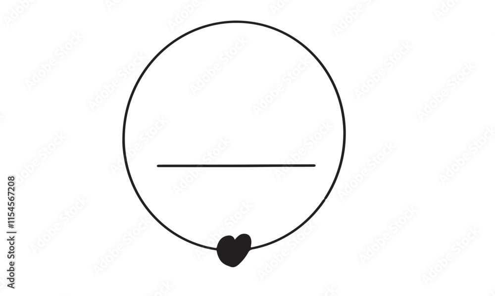 Poster frame pattern circle round line black color love heart shape empty blank copy space symbol sign deco