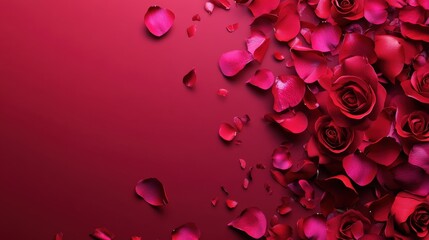 Valentine's Day or Wedding Background with Beautiful Roses. Concept for a romantic party invitation or love message. Premium and luxurious Ai-Generative.