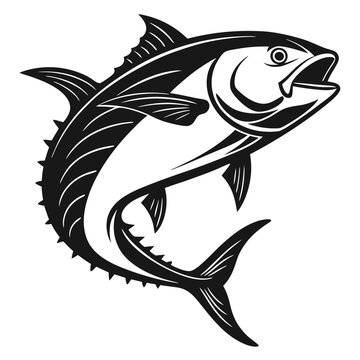 Tuna fish vector art icon line art tuna fish vector art isolated on white background