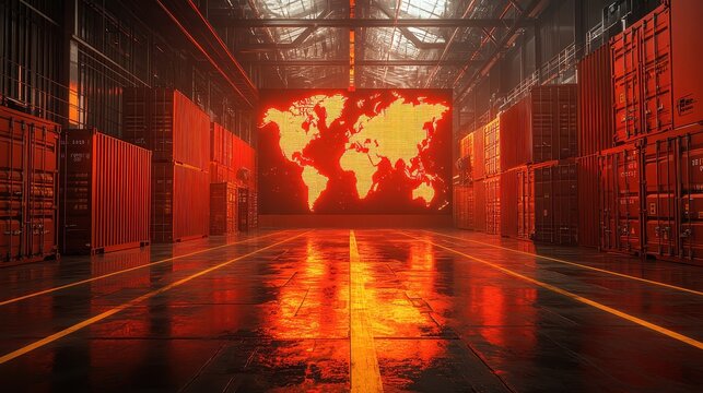 global trade innovating through economic instability, fostering adaptive strategies close up, focus on digital trade maps, realistic, composite, corporate trade rooms as backdrop