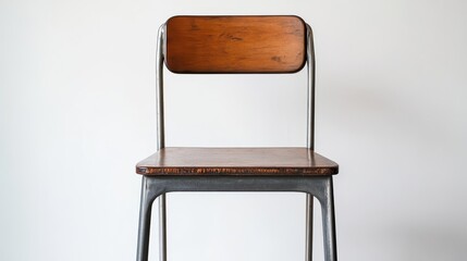 Industrial Style Dining Chair in Metal and Wood