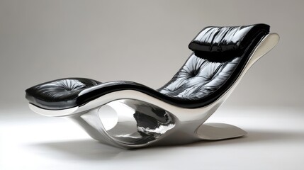 Elegant Leather Lounge Chair with Modern Design