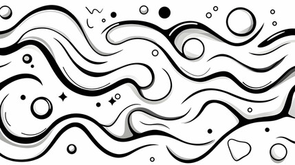 Fototapeta premium Abstract Black White Wave Pattern Design Background for Website or Print.