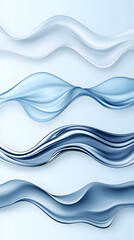 Fototapeta premium Abstract Blue Water Waves Flowing Design Elements.