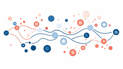 Abstract connection wave design, network nodes, data flow, white background, website banner.