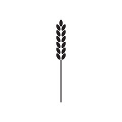 Black wheat icon. Minimal grain symbol. Simple vector illustration. Isolated design.