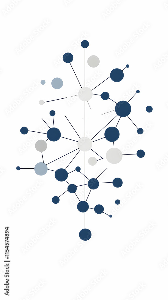 Poster abstract network connection graphic design, nodes and lines, white background, for website or presen