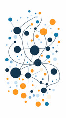 Abstract Network Connection Dots Lines White Background Design Presentation.
