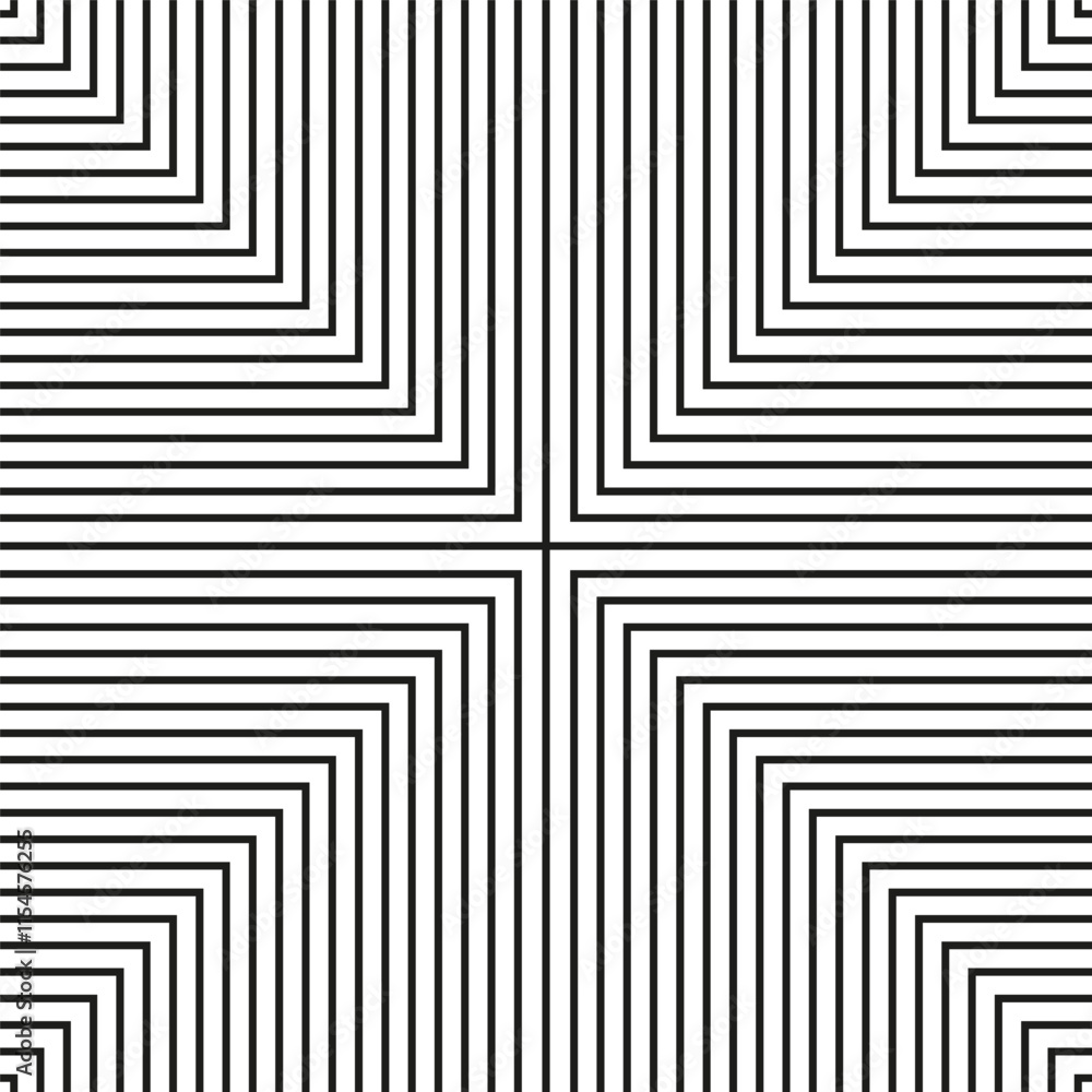 Poster symmetrical line pattern. black and white design. abstract geometric layout. vector seamless illustr