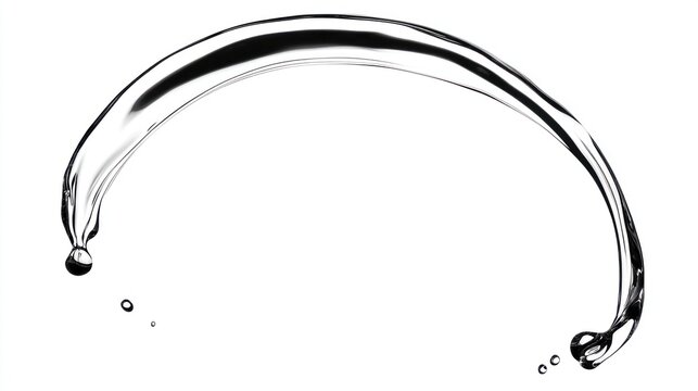 Liquid arc, splash, curve, isolated on white.