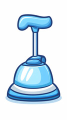 Cartoon Blue Cleaning Robot Vacuuming White Background Cleaning Illustration.