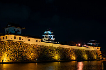 ライトアップされた今治城