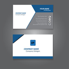 Professional Business Card with Bold Blue Design