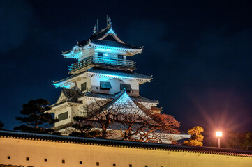 ライトアップされた今治城