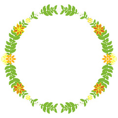 green wreath with leaves