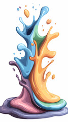 Colorful paint splash explosion, vibrant hues, digital illustration, graphic design element, website banner.