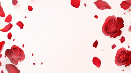 Valentine's Day or Wedding Background with Beautiful Roses. Concept for a romantic party invitation or love message. Premium and luxurious Ai-Generative.