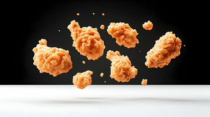 Crispy Fried Chicken Wings Airy Studio Shot, Food Advertising.