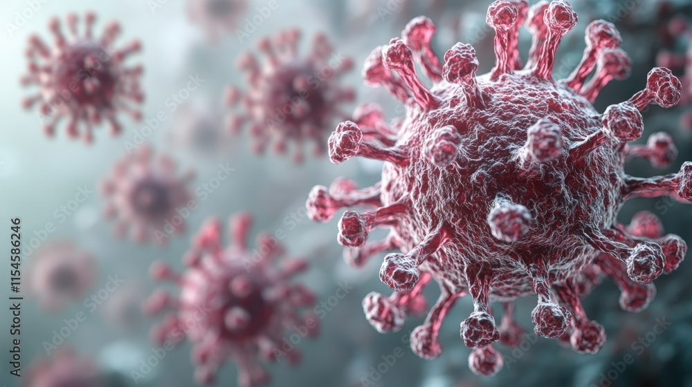Poster microscopic view of a virus.