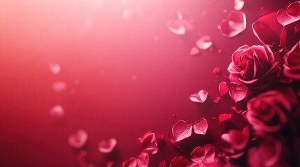 Valentine's Day or Wedding Background with Beautiful Roses. Concept for a romantic party invitation or love message. Premium and luxurious Ai-Generative.