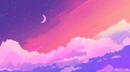 Nebula pink sky purple galactic background