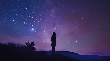 Obraz premium Starry sky blue galaxy sky purple galactic background