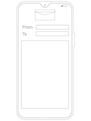 smartphone Email icon line art