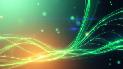Obraz premium A vibrant abstract background with flowing lines and glowing particles.